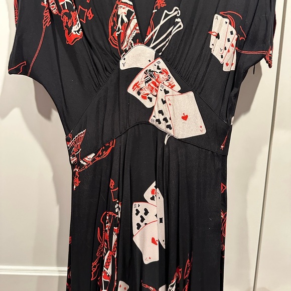 Trashy Diva Queen of Hearts crepe-de-chine maxi dress Size 4 - Picture 9 of 12
